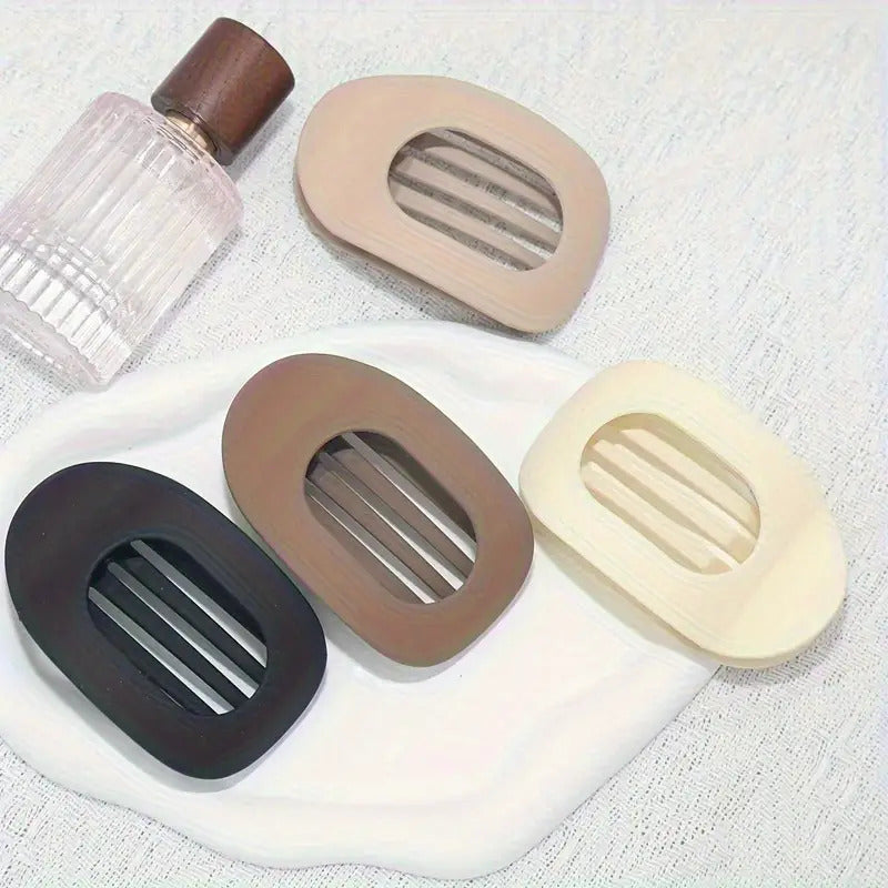 4/40 Pack Matte Flat Hair Clips - Heavy Duty Non-Slip Grip, Matte Finish Hairpins for Women, Secure Hold for Updos, Ponytails, Buns - Everyday & Formal Events - (4 Colors: White, Black, Beige, Dark Brown) - Durable Plastic Hair Accessories, Hairstyle