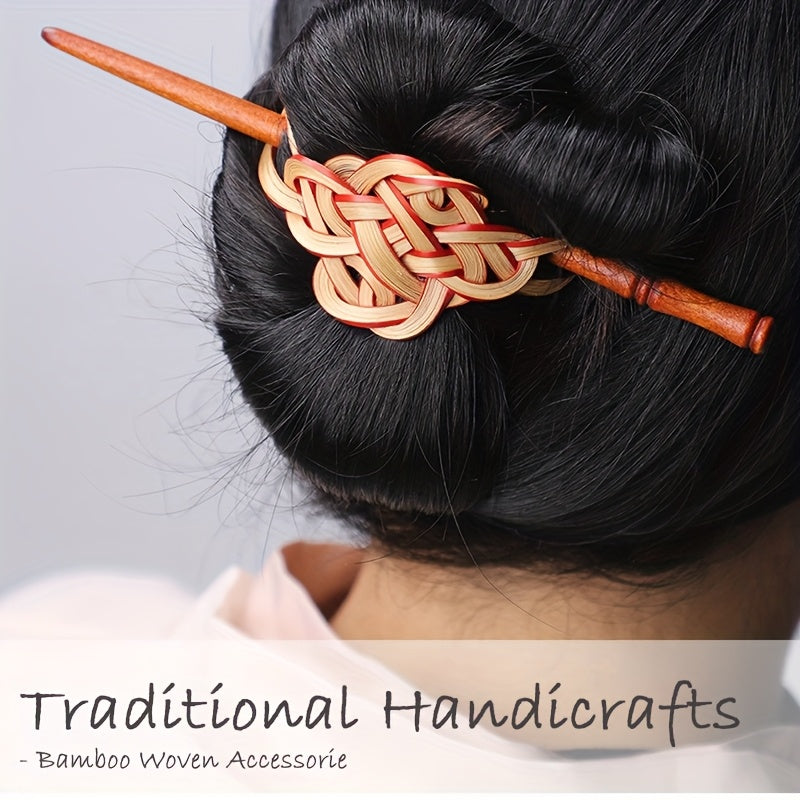 Chinese Intangible Cultural Heritage Craft - Handwoven Hairpins, Bun Sticks, Hanfu & Qipao Accessories, Brooches & Earrings | Natural Materials | Traditional Vintage Style Gift for Women (Wedding/Festival/Collector's Item)
