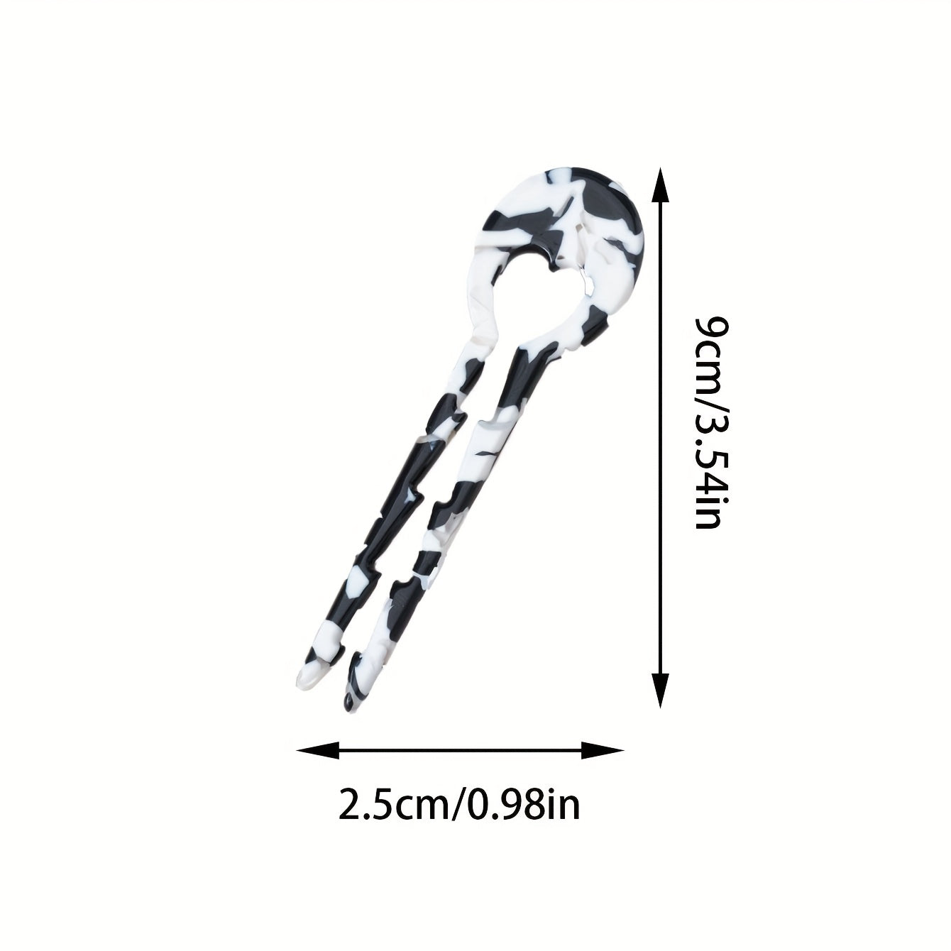 6pcs Elegant Resin Heart-Shaped Hairpins with Floral Design - Perfect for Women'S Updos and Daily Use, Stylish Black and White Patterns, Ideal for Birthdays and Special Occasions, Stylish Hair Accessories | Floral Pattern Hairpins | Durable Hairpin