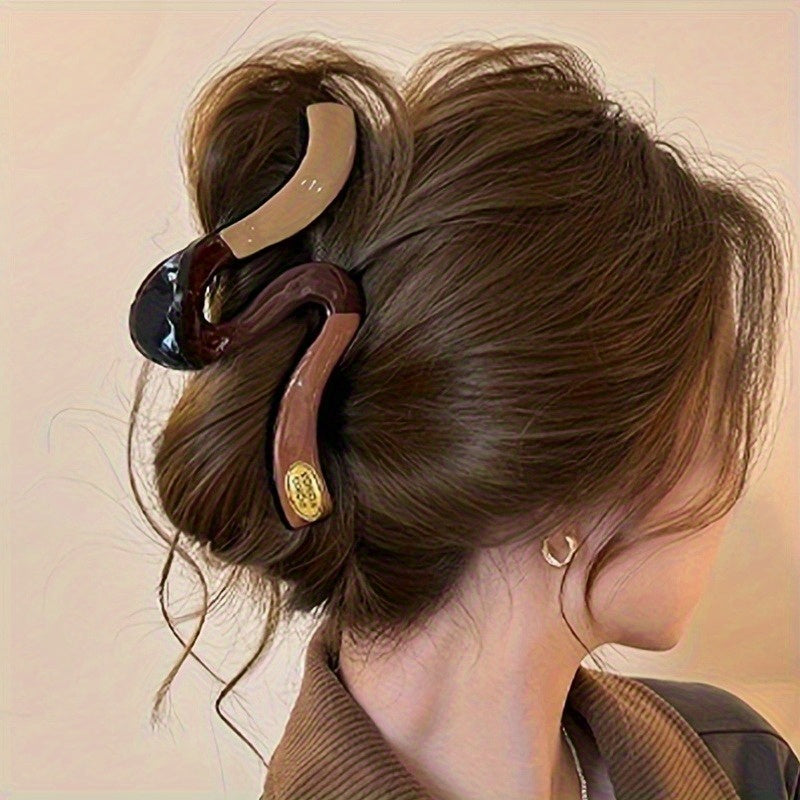 9pcs Design Wave Pearl Color-Blocking Large Hair Clip for Women, Exuding a Sense of Elegance, Suitable for Both Men And Women, Featuring a Simple And Cute Style, Perfect for Halloween, Christmas, And Partner Birthday Gifts.
