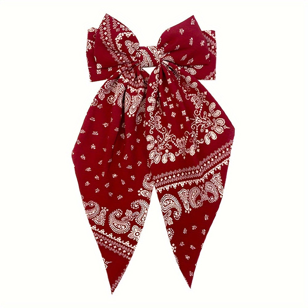 [Elegant Bow Tie Hairpins] 8pcs Minimalist Elegant Bow Tie Hairpins Set - Printed Fabric Hair Accessories for Women - Casual Daily Wear, Halloween Festival