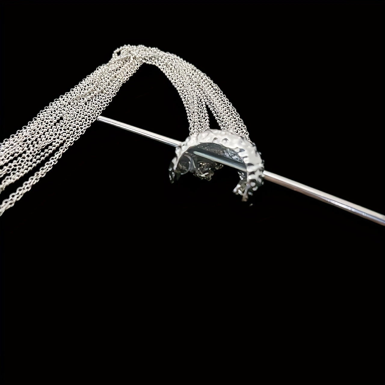 1pc Elegant Long Tassel Hairpin with Sparkling Beads - Stylish Silvery Women'S Updo Accessory, Perfect for Valentine'S Day, Formal Events, and Everyday Fashion, Formal Hair Accessory | Sparkling Bead Design | Durable Alloy