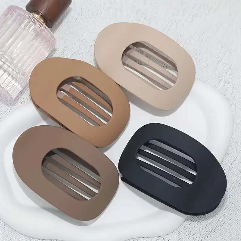 4/40 Pack Matte Flat Hair Clips - Heavy Duty Non-Slip Grip, Matte Finish Hairpins for Women, Secure Hold for Updos, Ponytails, Buns - Everyday & Formal Events - (4 Colors: White, Black, Beige, Dark Brown) - Durable Plastic Hair Accessories, Hairstyle