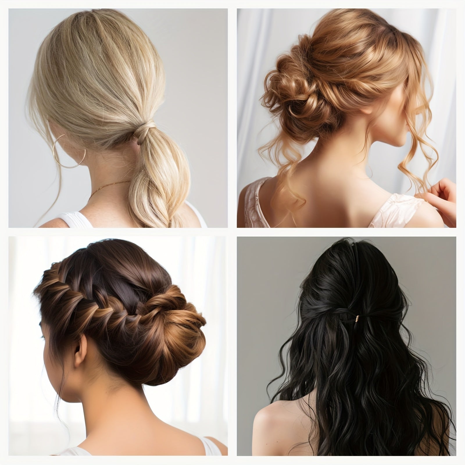 [Blonde Hair Filler] Soft, Flexible Blonde Hair Filler for Updos | 20 Bobby Pins & 50 U-Shaped Pins for Volume, Shape, and Secure Styling