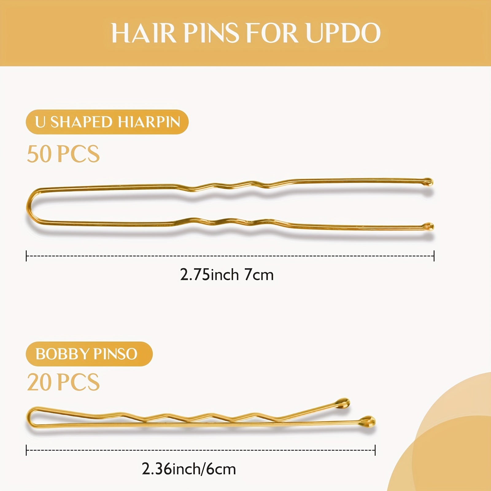 [Blonde Hair Filler] Soft, Flexible Blonde Hair Filler for Updos | 20 Bobby Pins & 50 U-Shaped Pins for Volume, Shape, and Secure Styling