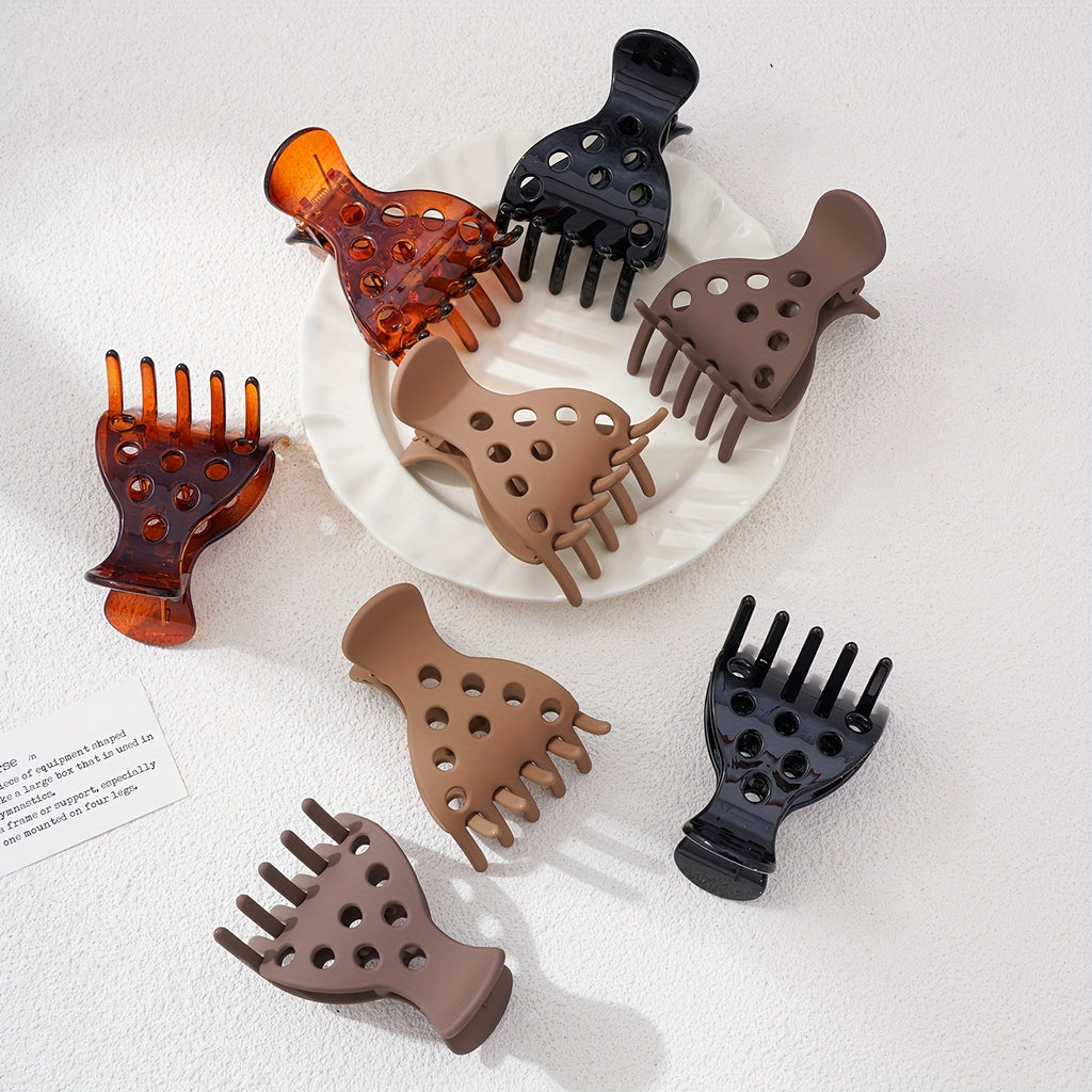 [Retro Hollow Hair Clips] 8pcs Set Retro Hollow Hair Clips with Minimalist Dot Design, Perfect for Curly Hairstyling and Daily Use