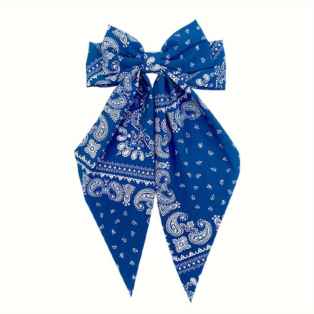 [Elegant Bow Tie Hairpins] 8pcs Minimalist Elegant Bow Tie Hairpins Set - Printed Fabric Hair Accessories for Women - Casual Daily Wear, Halloween Festival
