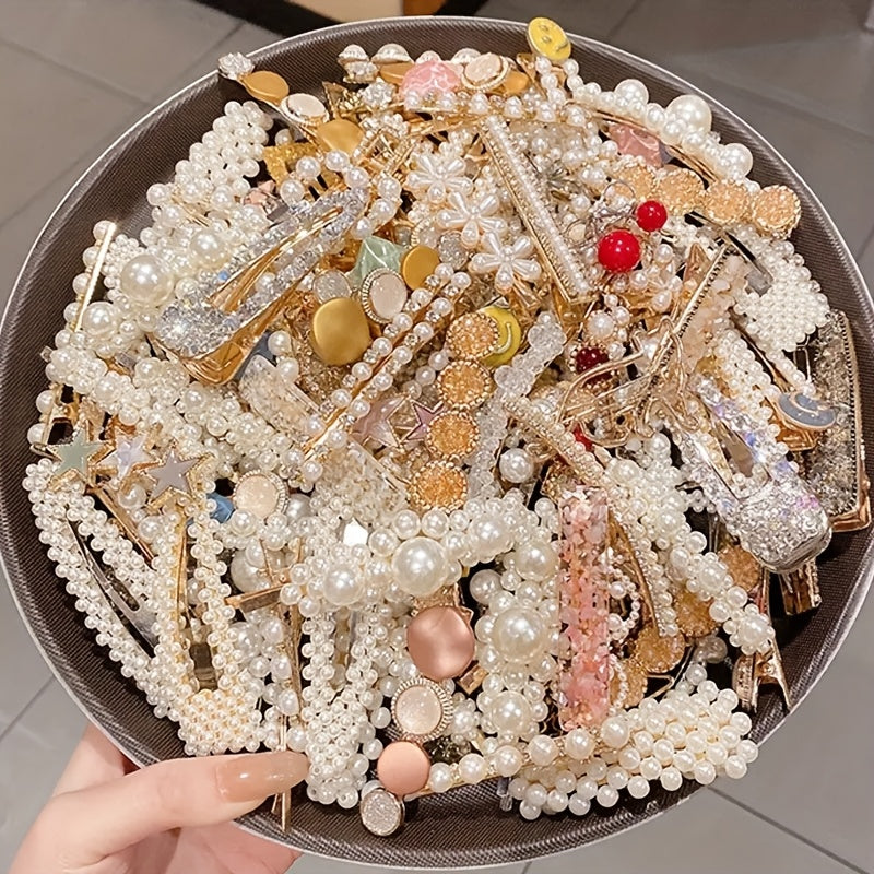 9pcs Korean Style Pearl Hair Clips Set - Elegant Hairpins, Perfect for Bangs, Side Hair, and Updos, Cute and Stylish Hair Accessories for Everyday Use