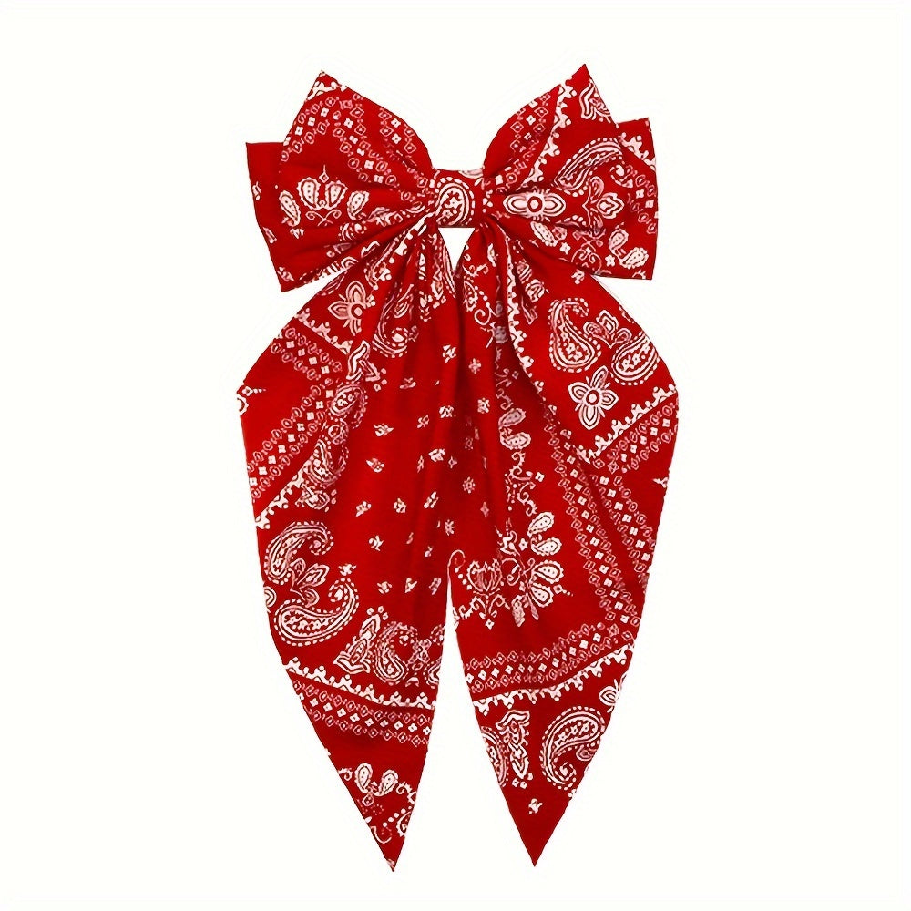 [Elegant Bow Tie Hairpins] 8pcs Minimalist Elegant Bow Tie Hairpins Set - Printed Fabric Hair Accessories for Women - Casual Daily Wear, Halloween Festival