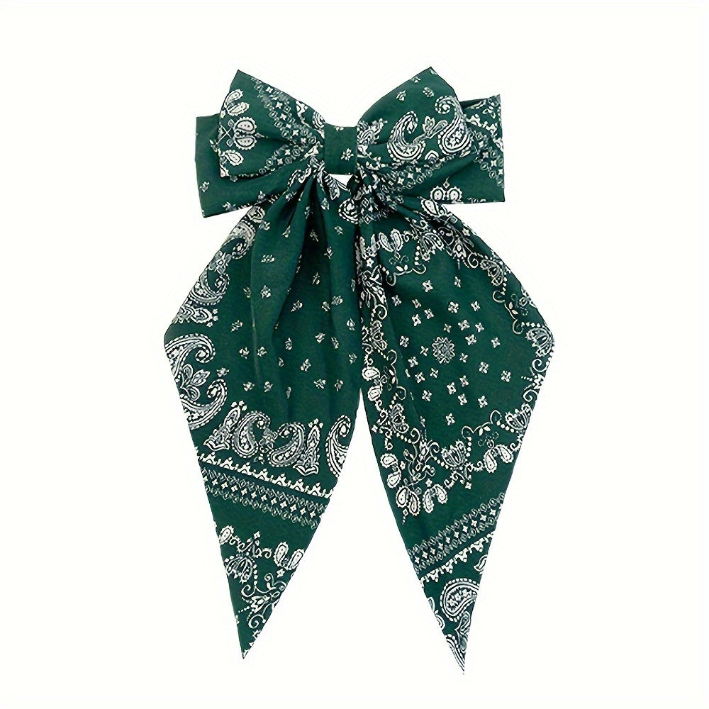 [Elegant Bow Tie Hairpins] 8pcs Minimalist Elegant Bow Tie Hairpins Set - Printed Fabric Hair Accessories for Women - Casual Daily Wear, Halloween Festival