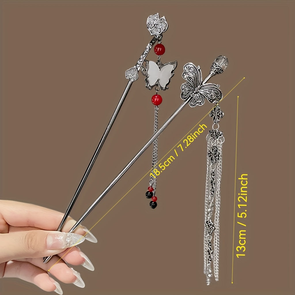 3pcs Women's New High-End Tassel Hairpins, Vintage Fashion Accessories for Ladies, Ideal Headwear for Photoshoots and Gifts