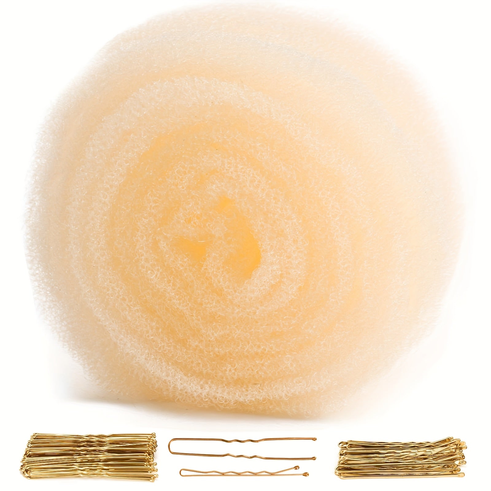 [Blonde Hair Filler] Soft, Flexible Blonde Hair Filler for Updos | 20 Bobby Pins & 50 U-Shaped Pins for Volume, Shape, and Secure Styling