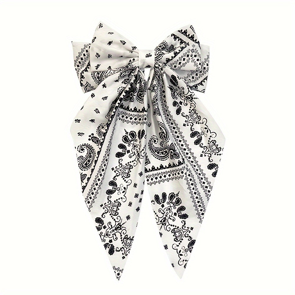 [Elegant Bow Tie Hairpins] 8pcs Minimalist Elegant Bow Tie Hairpins Set - Printed Fabric Hair Accessories for Women - Casual Daily Wear, Halloween Festival