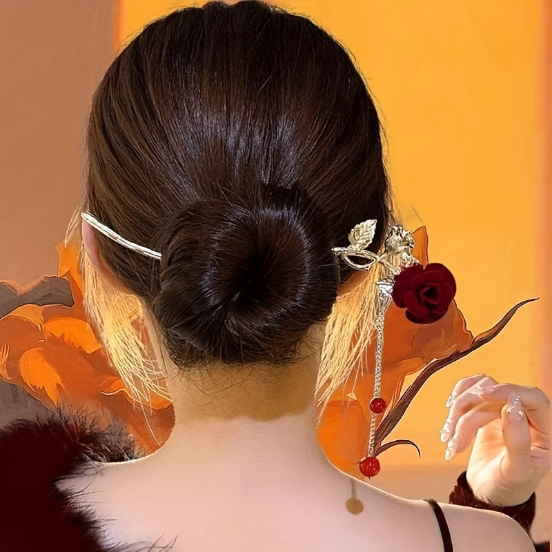 7pcs New Red Series Hairpins, Exquisite And Fashionable Elegant Hair Accessories, Suitable for Daily Life, Parties, Beautiful Festivals, Gifts, Etc.