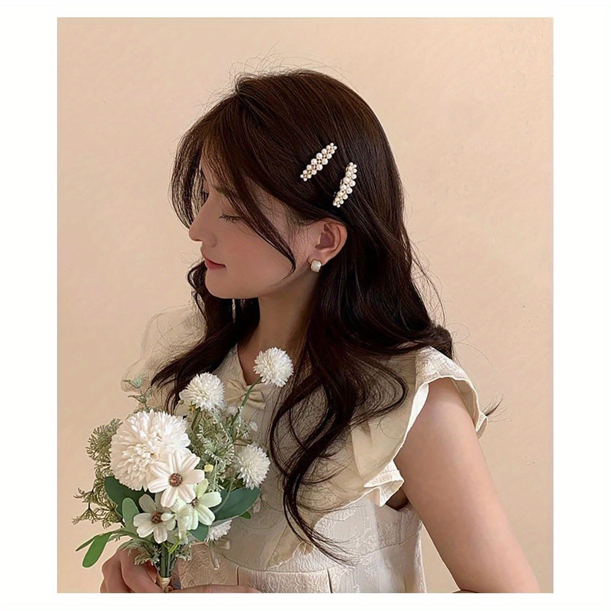 2pcs Elegant Hair Clips - Vintage French Barrettes with Secure Spring Mechanism, Non-Damaging Hairpins for Women, Wedding, Party, Everyday - Long (1.6in) & Narrow (0.6in) - Perfect for Braids, Buns, Ponytails - Ideal Gift for Women & s - Wedding Party