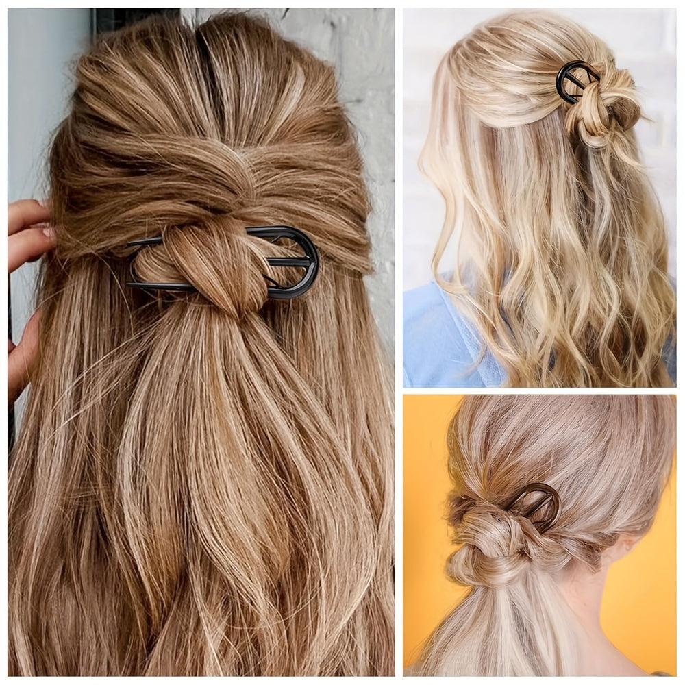 3pcs Tortoiseshell Hair Clip Set - U-Shaped Pins with Grip Teeth, Vintage-Inspired Accessories for Buns & Twists (Wedding/Daily Use), Perfect for Elegant Updos, Hair Styling Accessories | Vintage Hair Accessories | Grip Teeth Detail, Hair Accessories Set