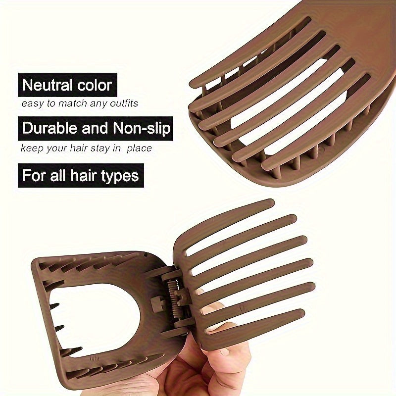 4/40 Pack Matte Flat Hair Clips - Heavy Duty Non-Slip Grip, Matte Finish Hairpins for Women, Secure Hold for Updos, Ponytails, Buns - Everyday & Formal Events - (4 Colors: White, Black, Beige, Dark Brown) - Durable Plastic Hair Accessories, Hairstyle