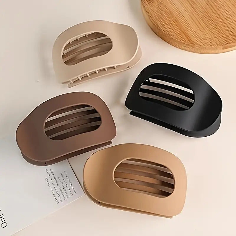 4/40 Pack Matte Flat Hair Clips - Heavy Duty Non-Slip Grip, Matte Finish Hairpins for Women, Secure Hold for Updos, Ponytails, Buns - Everyday & Formal Events - (4 Colors: White, Black, Beige, Dark Brown) - Durable Plastic Hair Accessories, Hairstyle