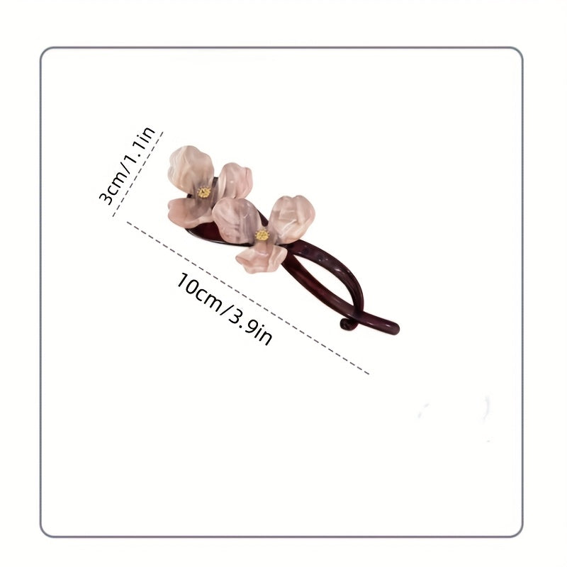 Set of 4 Elegant Flower Twist Clips, Made from Stylish Vinegar Material, Simple Hairpins for Women, Suitable for Updos at The Back of The Head, Perfect for Everyday And Casual Wear.