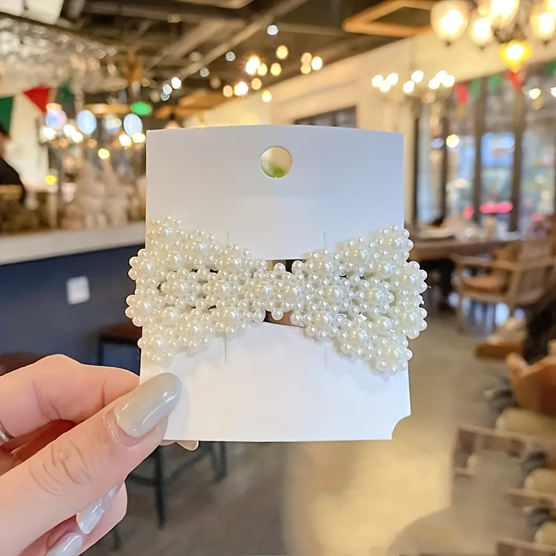9pcs Korean Style Pearl Hair Clips Set - Elegant Hairpins, Perfect for Bangs, Side Hair, and Updos, Cute and Stylish Hair Accessories for Everyday Use