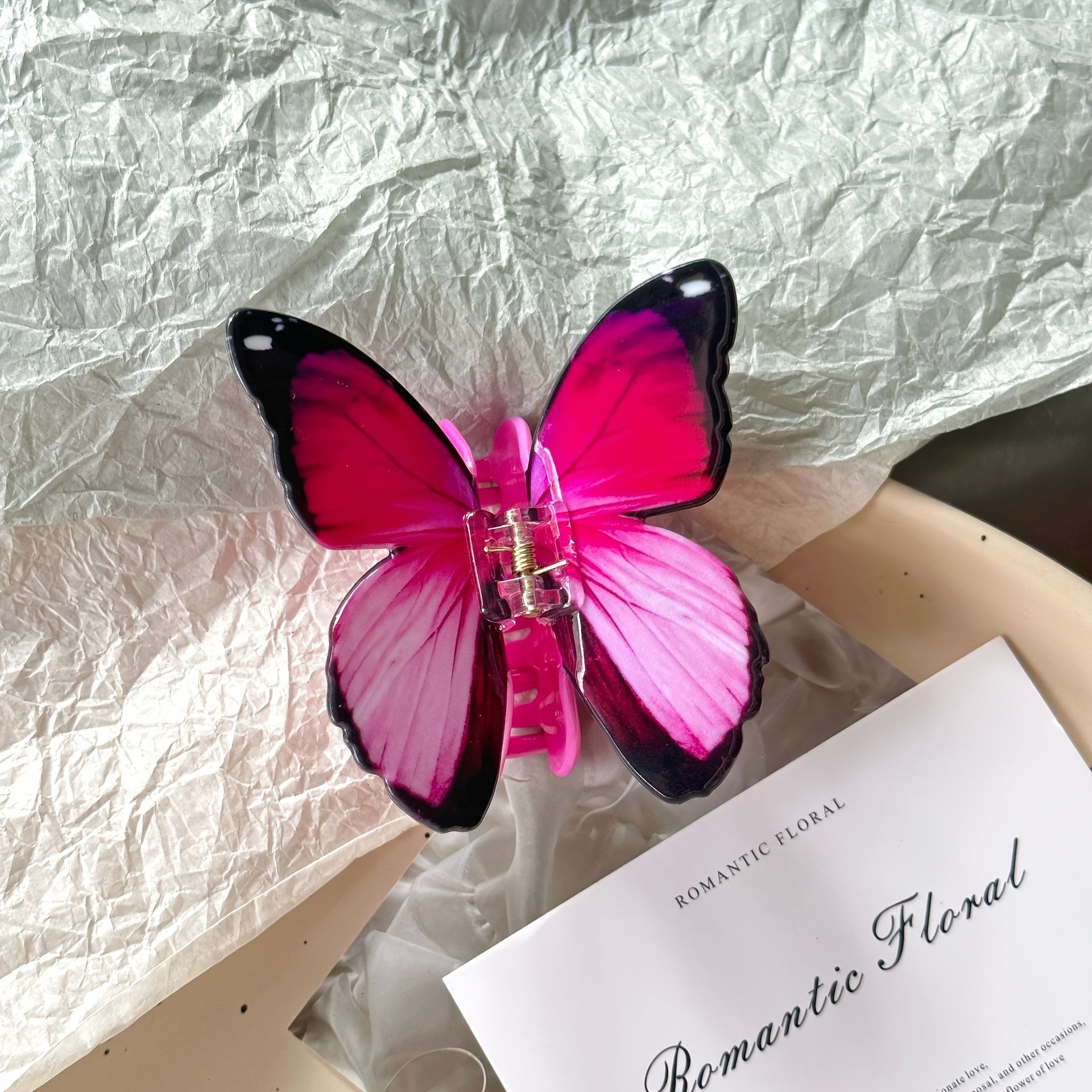 [Elegant Butterfly Hair Pins] 3pcs Elegant Butterfly Hair Pins - Vibrant Blue, Pink, and Purple with Sparkling Details | Plastic Hairpin for Updos, Half-Updos, Parties, Holidays, Weddings | Stylish Gift for Women, Party Hair Accessories